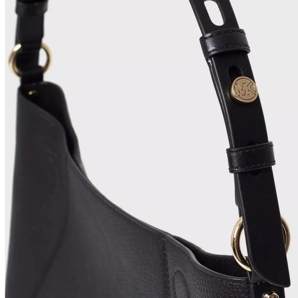 Women’s Handbag MICHAEL KORS Lucy Medium Hobo Shoulder Bag Black AUTHENTIC NEW